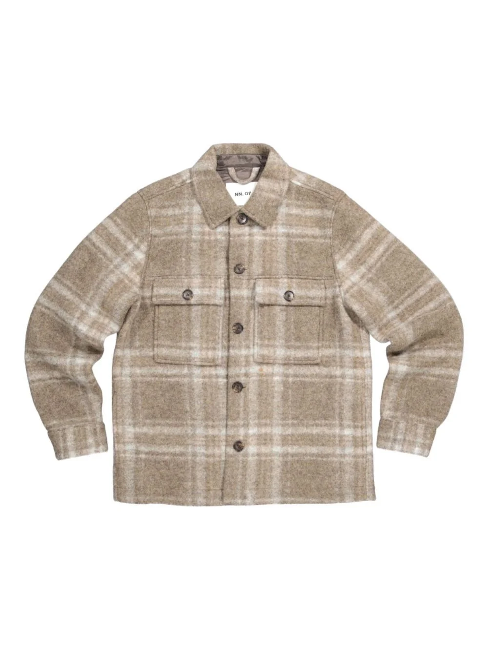 checked wool shirt jacket - 1
