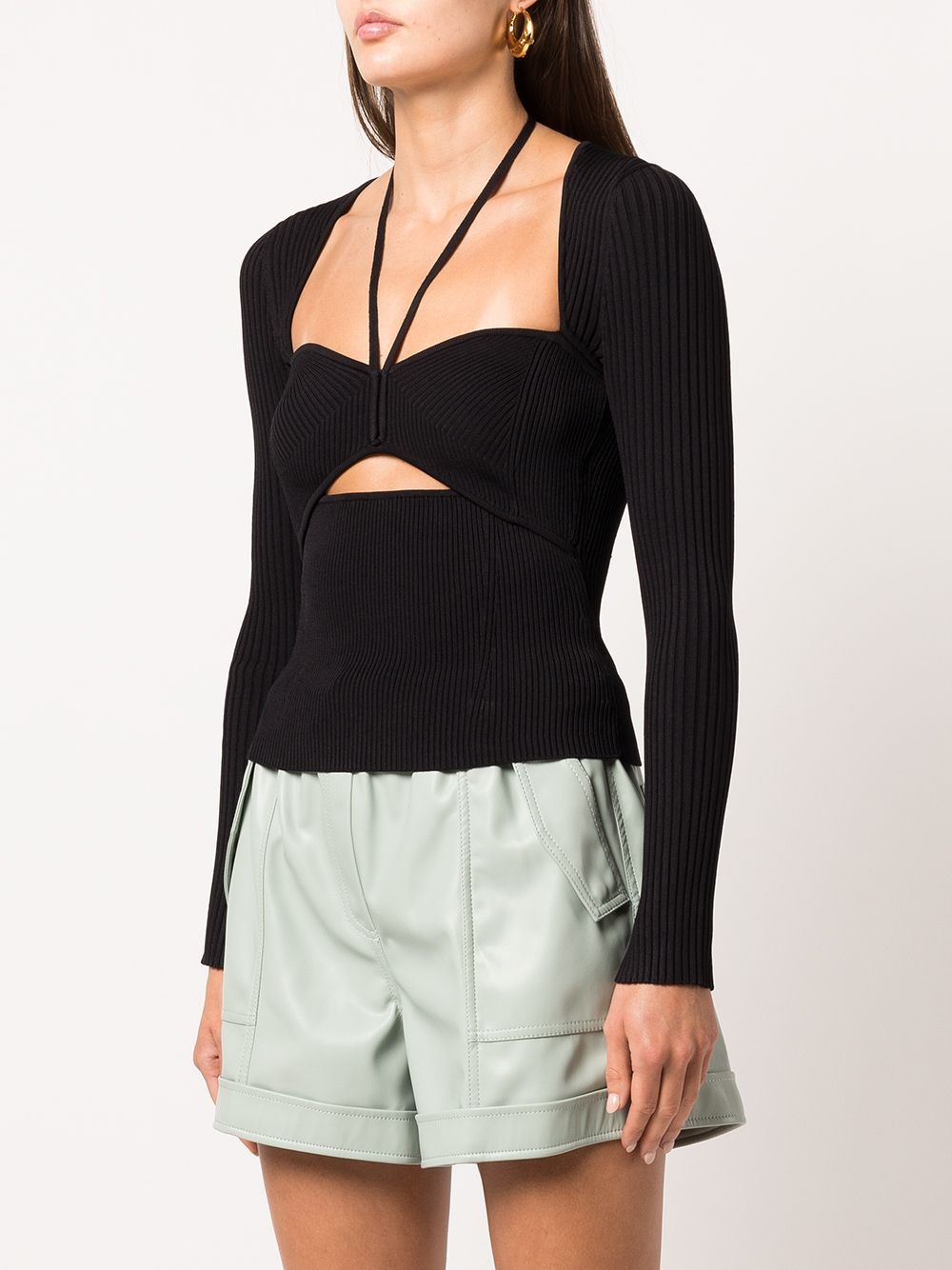 Alexia cut-out ribbed top - 3