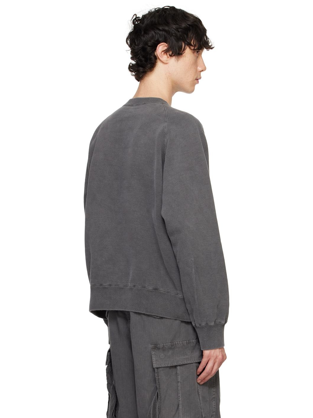 Gray Garment Dye Cotton Jersey Sweatshirt - 3