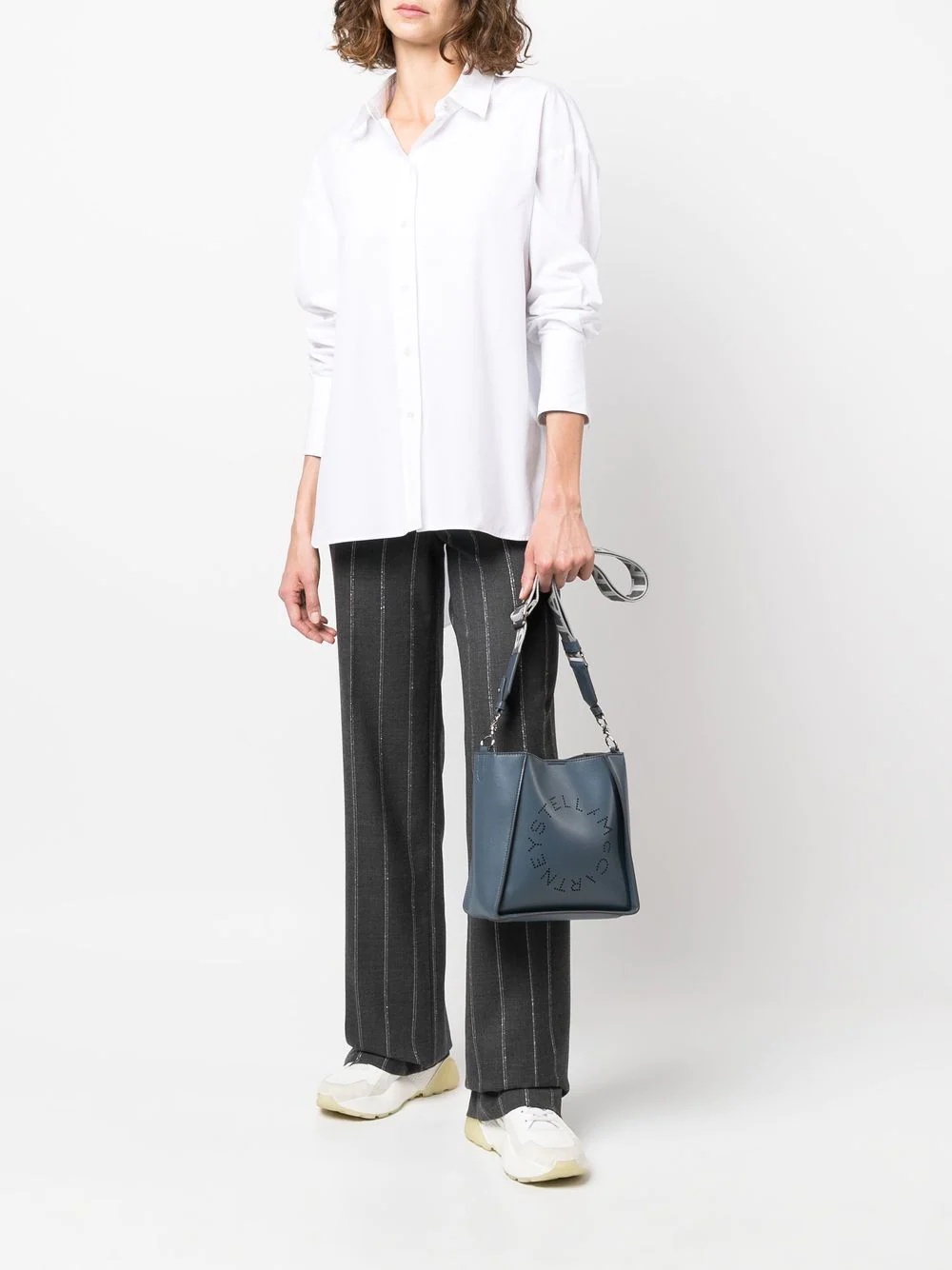 stitch-detail striped tailored trousers - 2
