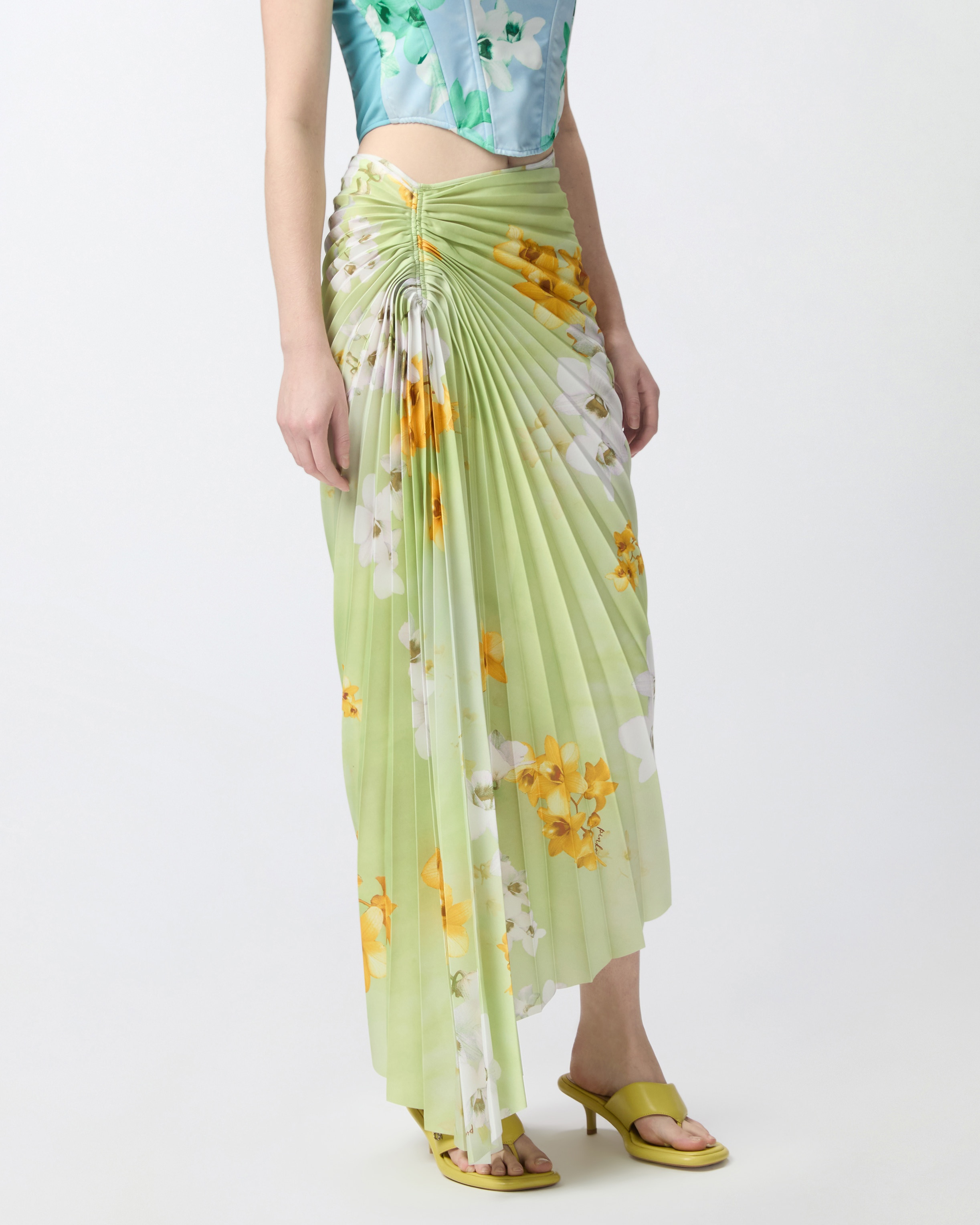 PLEATED MIDI SKIRT WITH FLORAL PRINT - 3