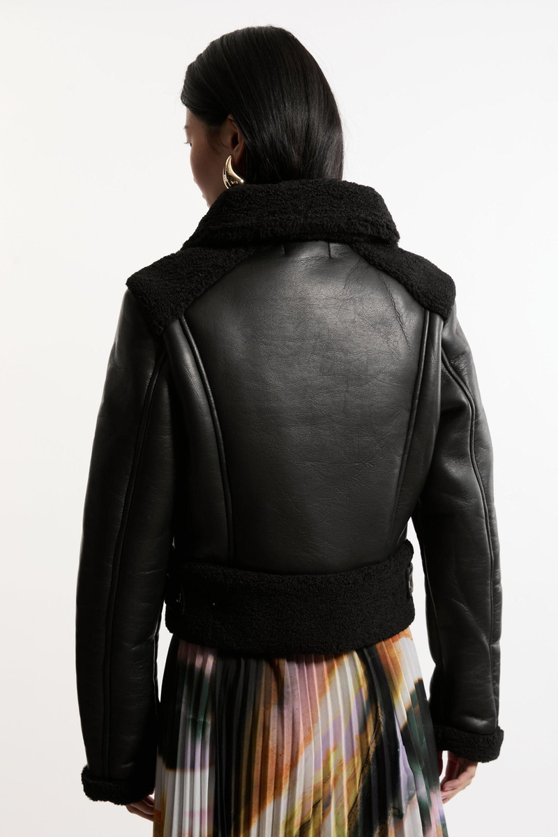 Faux Fur Aviator Crop Jacket 6
