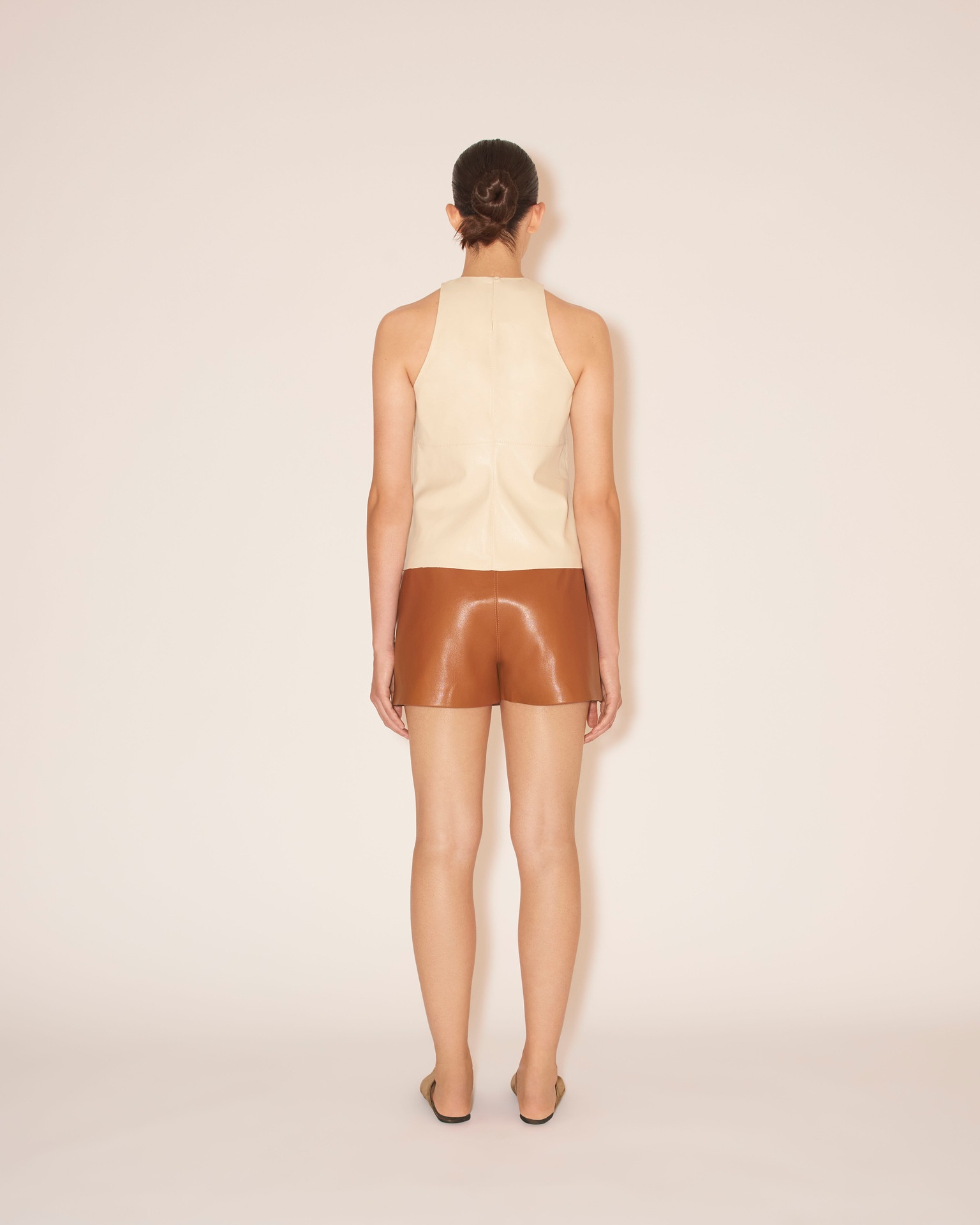 SVANA - OKOBOR™ alt-leather wrap mini skirt - Tobacco - 2