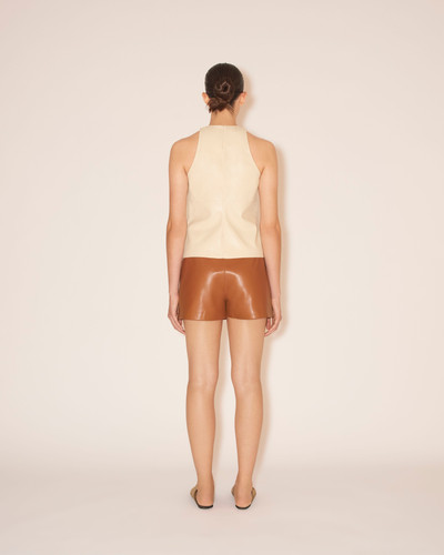 Nanushka SVANA - OKOBOR™ alt-leather wrap mini skirt - Tobacco outlook
