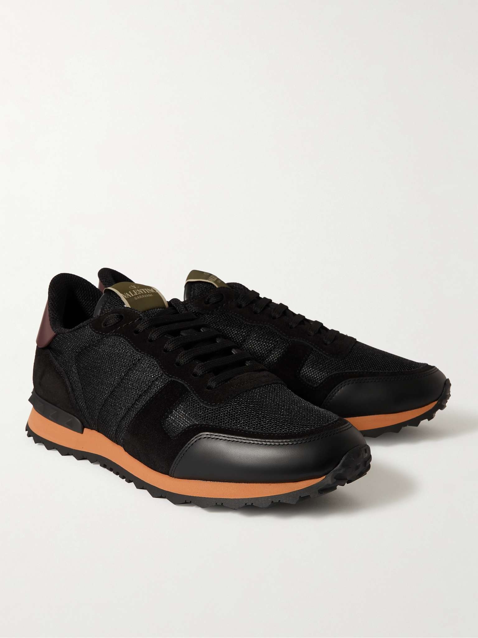 Valentino Garavani Rockrunner Suede, Leather and Mesh Sneakers - 4
