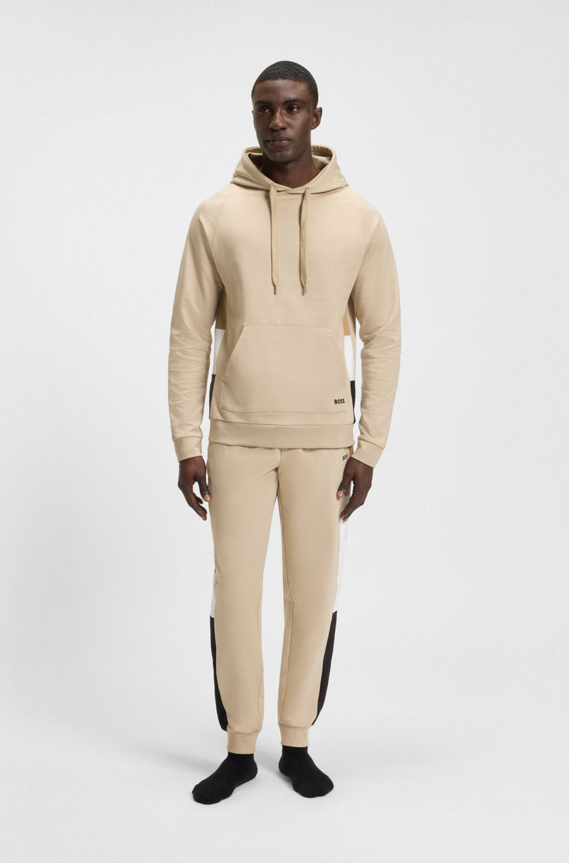 BOSS COTTON-TERRY HOODIE WITH STRIPE PANELS outlook
