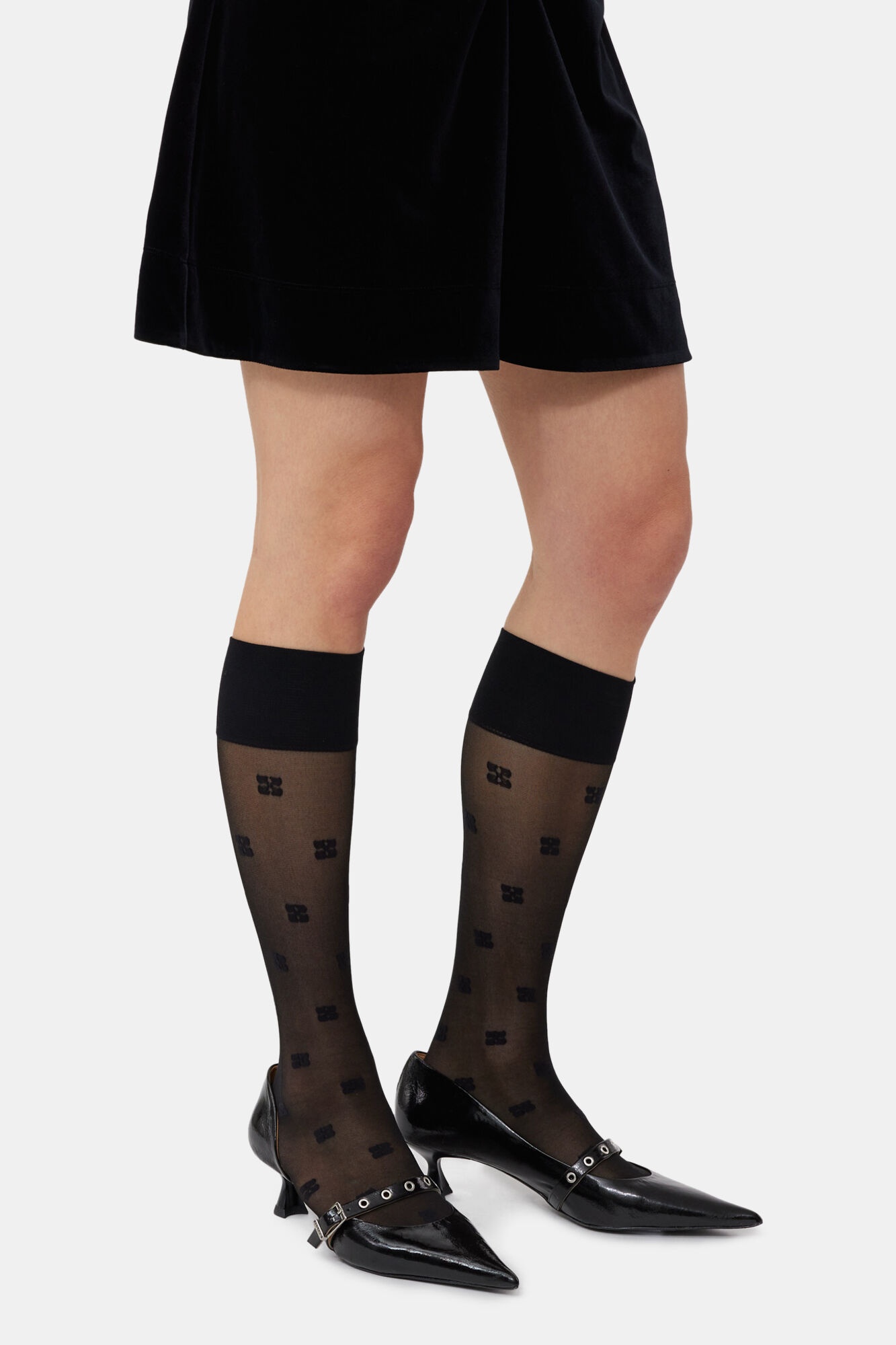 BLACK BUTTERFLY LACE SOCKS - 2