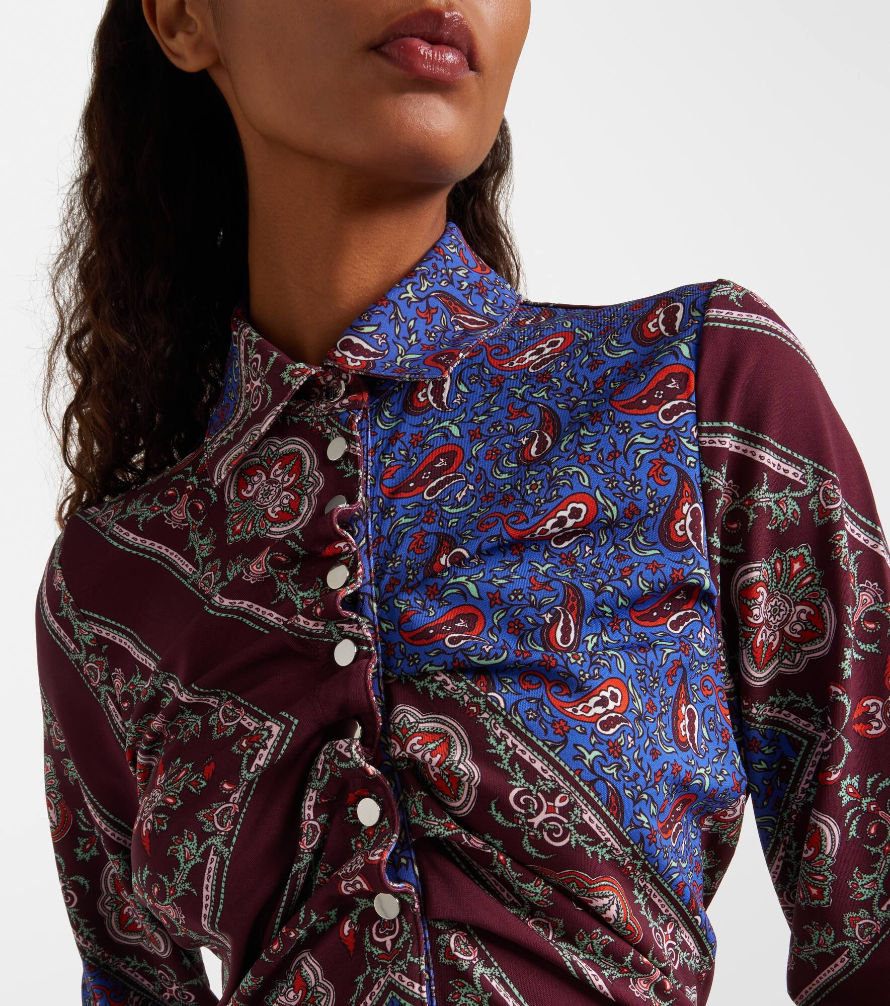 Gathered paisley printed shirt - 4