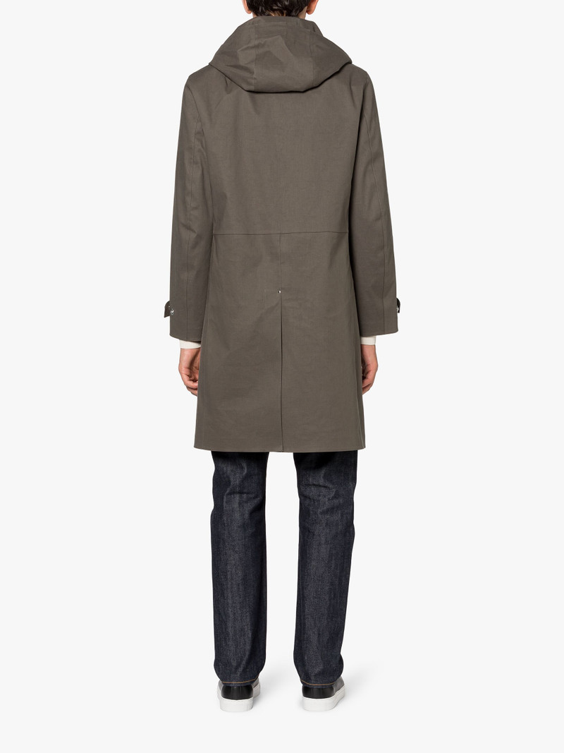 GRANISH TAUPE HOODED BONDED COTTON COAT 4