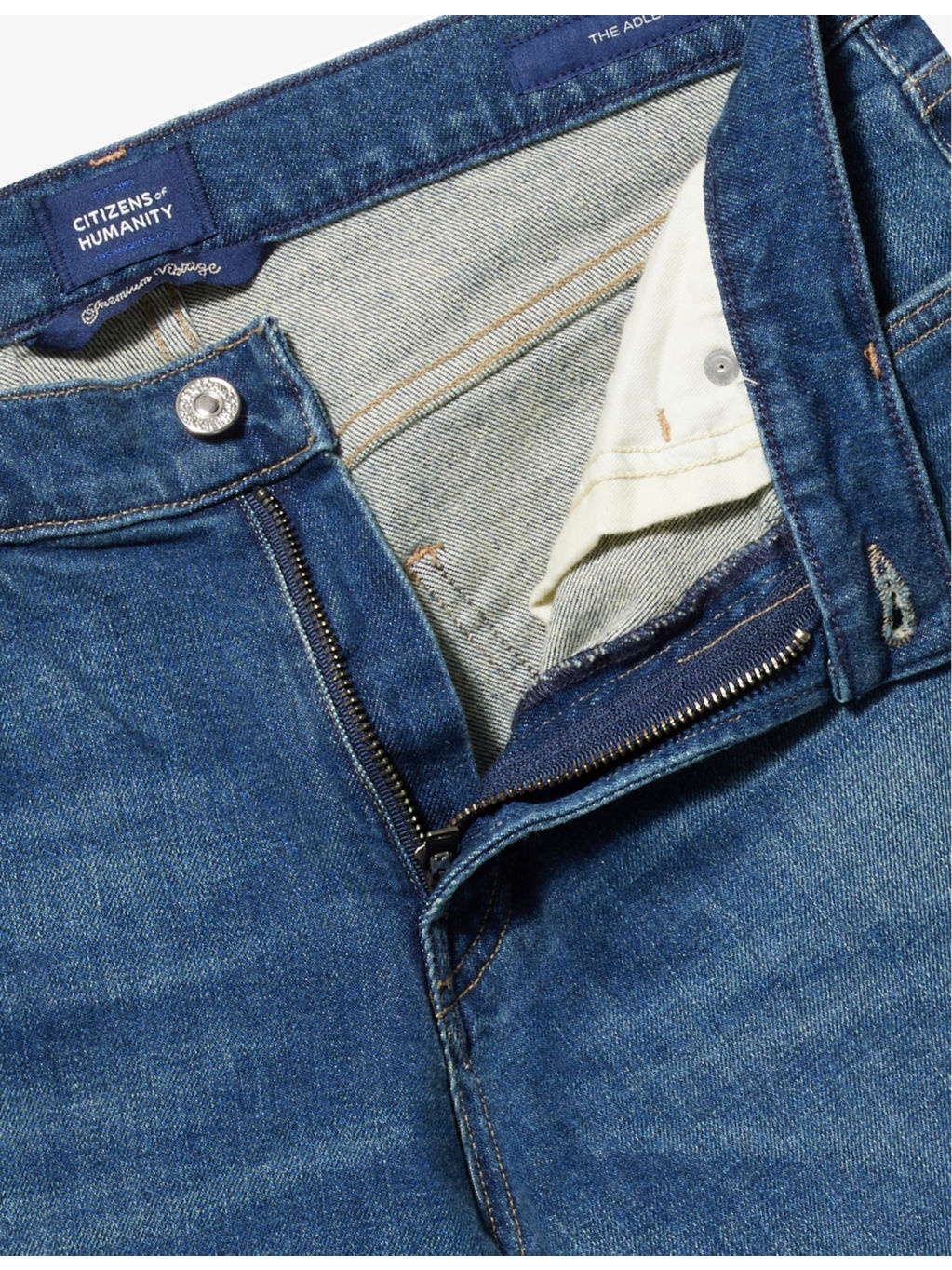 Adler Brand-Patch Tapered-Leg Regular-Fit Stretch-Denim Jeans - 6