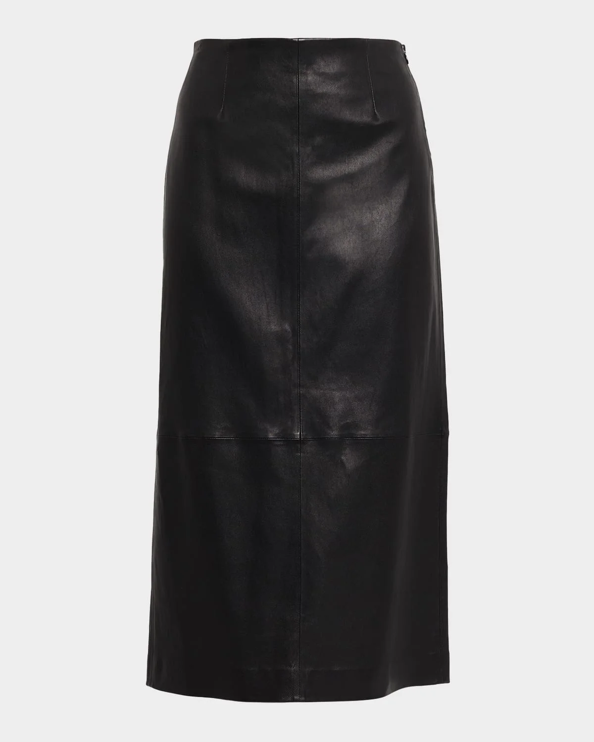 Raven Leather Pencil Midi Skirt - 1