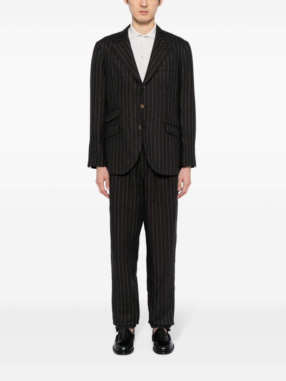 pinstripe virgin wool blazer - 2