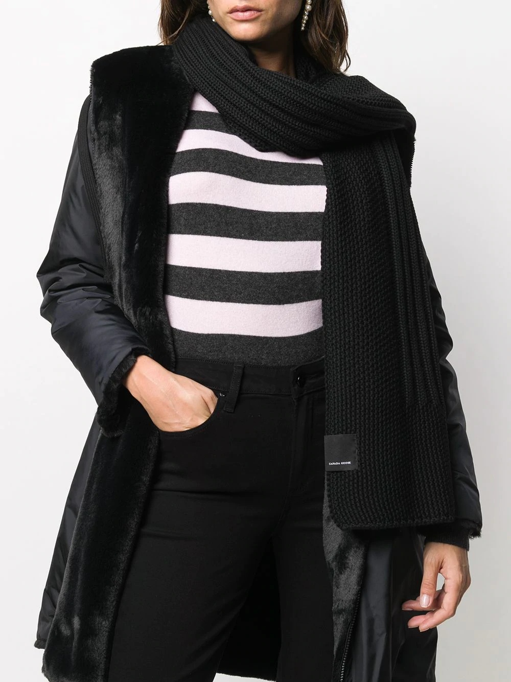 ribbed knit scarf - 2