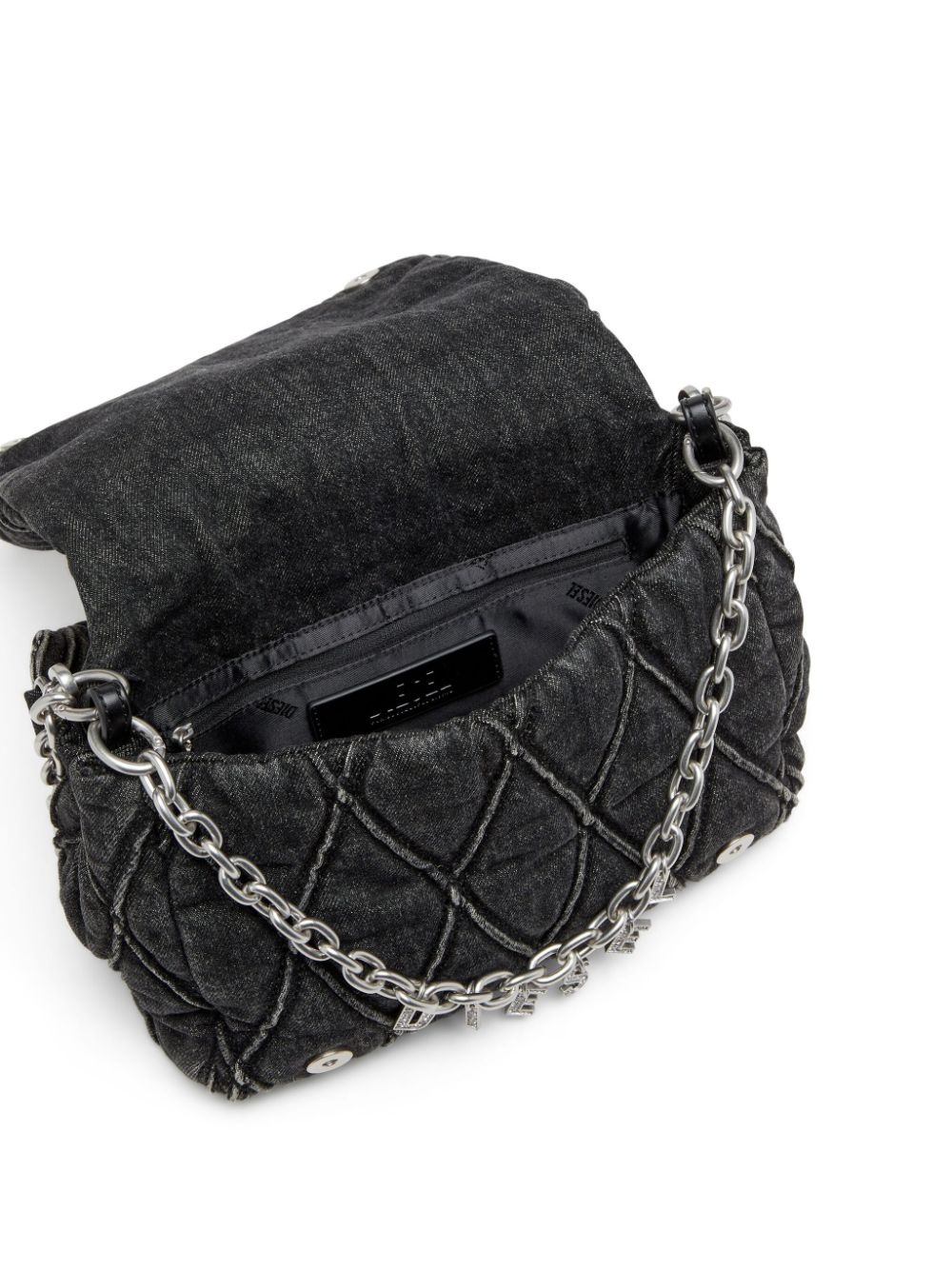 Charm-D quilted washed denim tote bag - 5