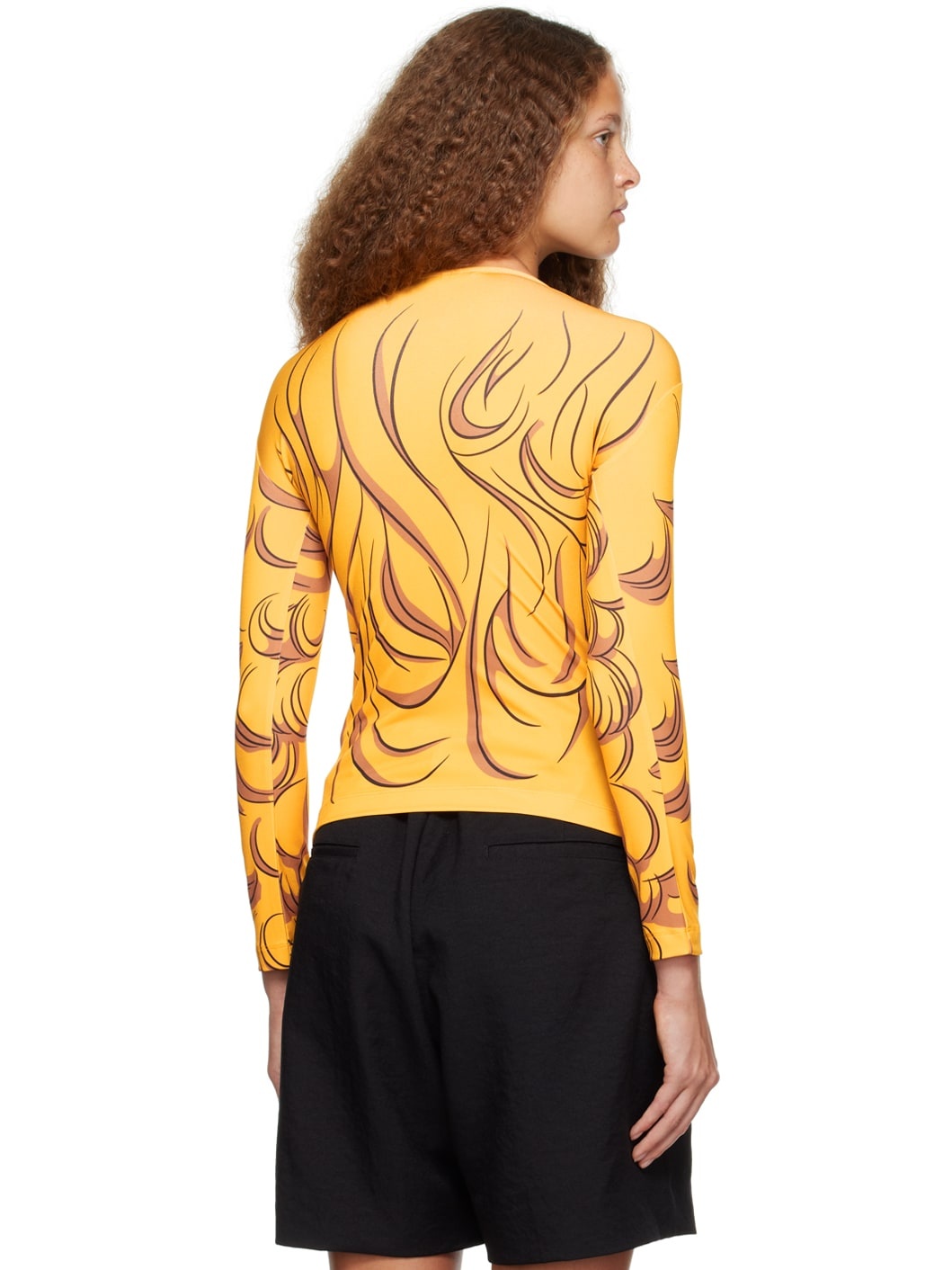 SSENSE Exclusive Yellow Crying Girl Long Sleeve T-Shirt - 3