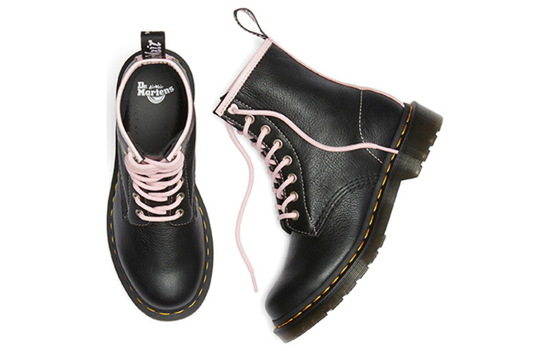 Dr. Martens (WMNS) Dr. Martens 1460 Contrast Leather Lace Up Boots 'Black Pink' 27276001 outlook