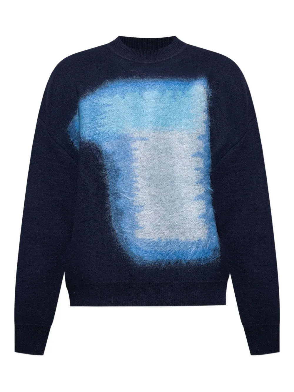 GIVENCHY - Men Crewneck Sweater in Wool with brushed Afternoon Light in Jacquard - 5