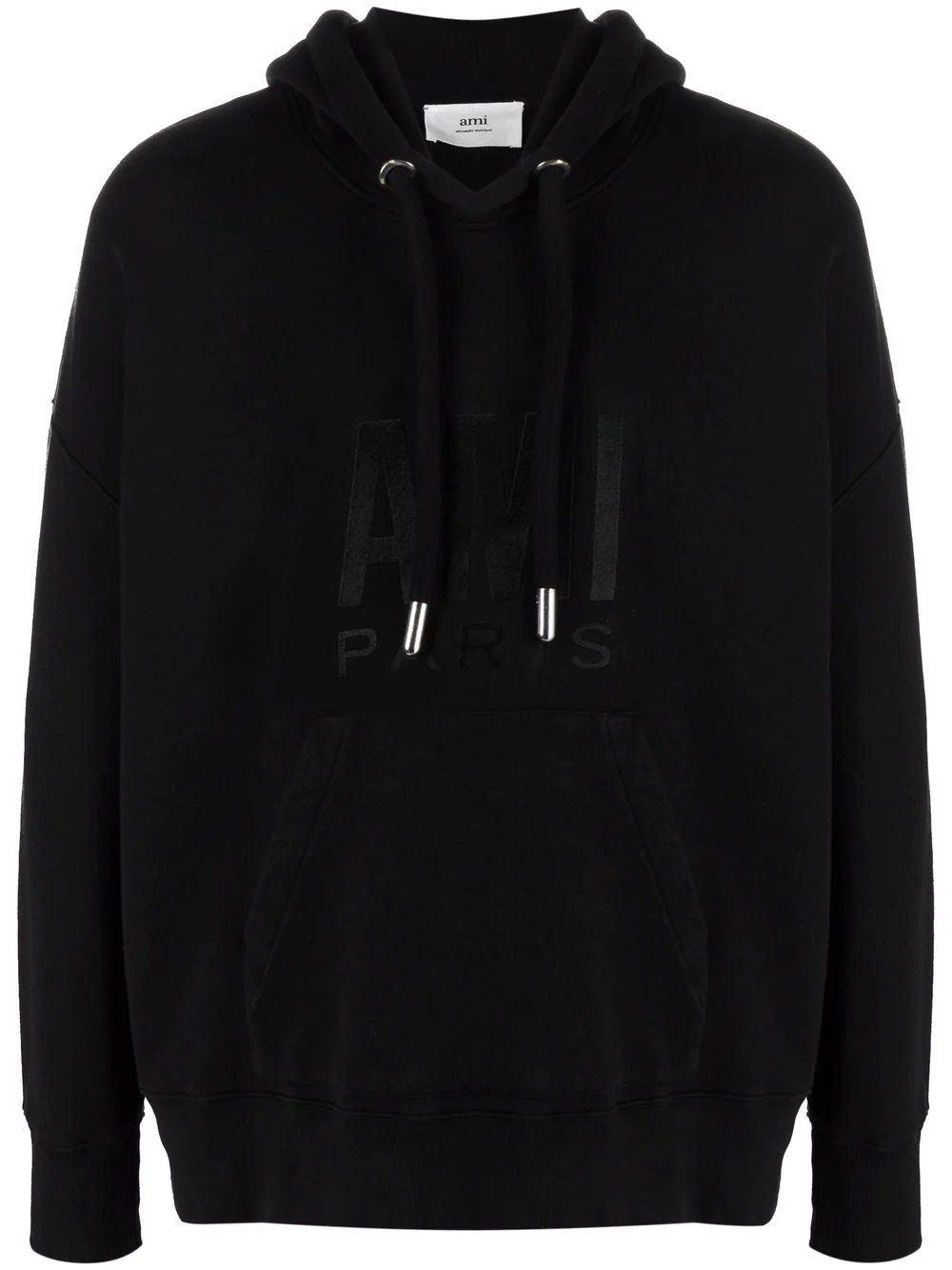 logo-print cotton hoodie - 1