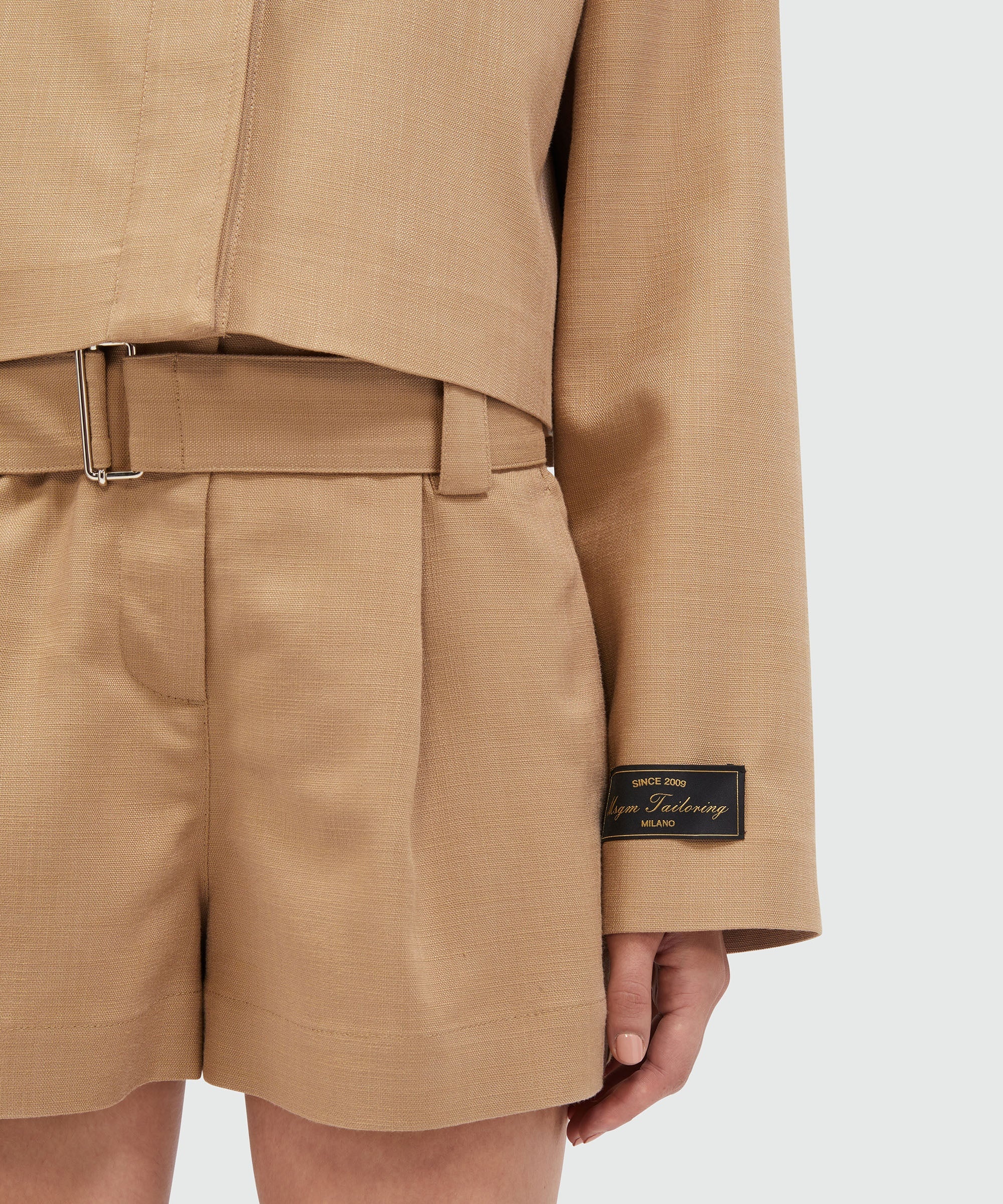 MSGM Tailoring camel flamed canvas jacket - 5