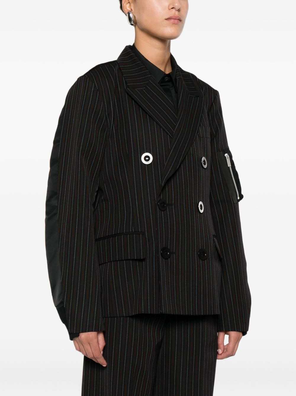 pinstripe double-breasted jacket - 3
