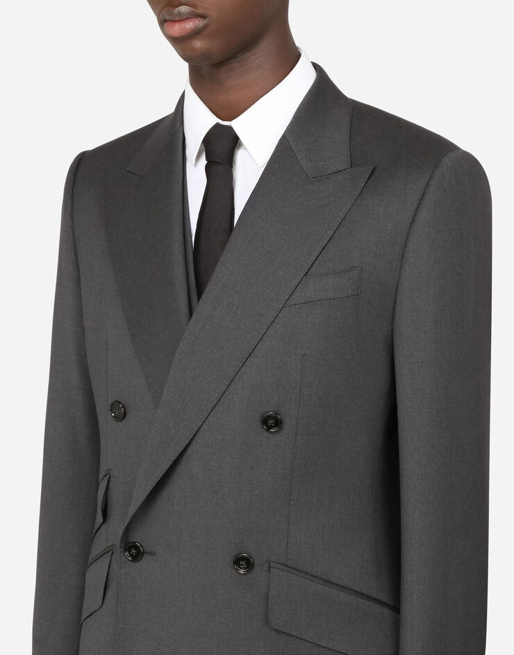 Double-breasted three-piece wool Sicilia-fit suit - 6