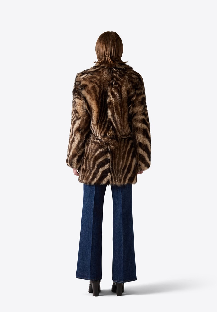 SHEARLING COAT 74 BROWN ZEBRA - 3