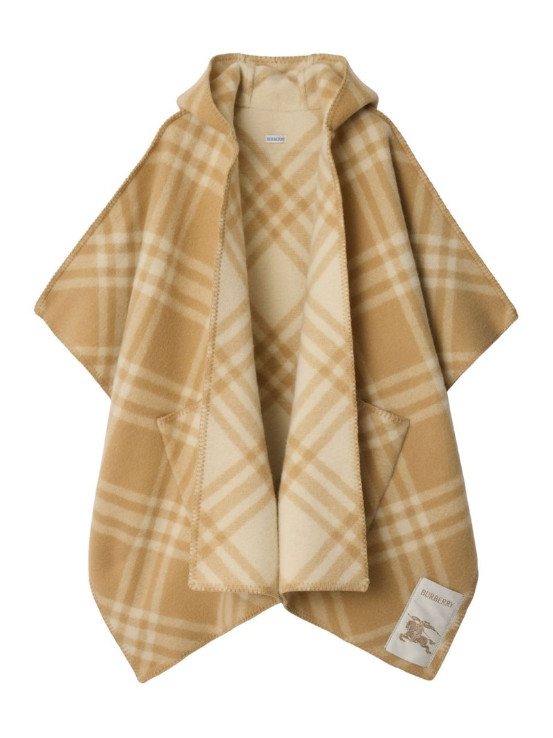 hooded check cape 1