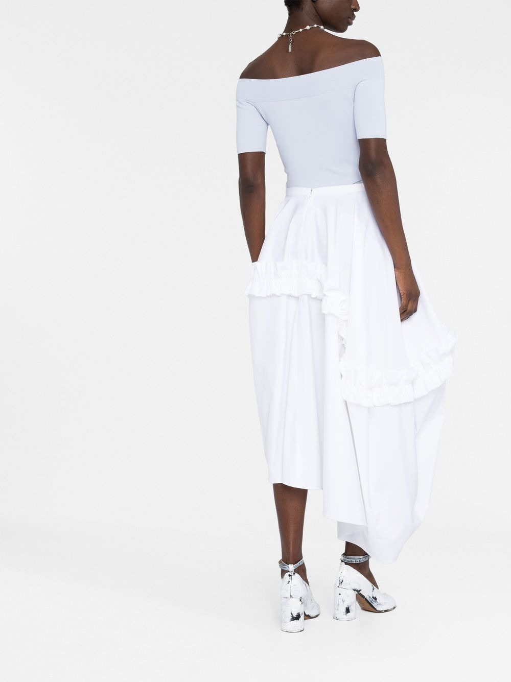 ruffle-detail asymmetric skirt - 6