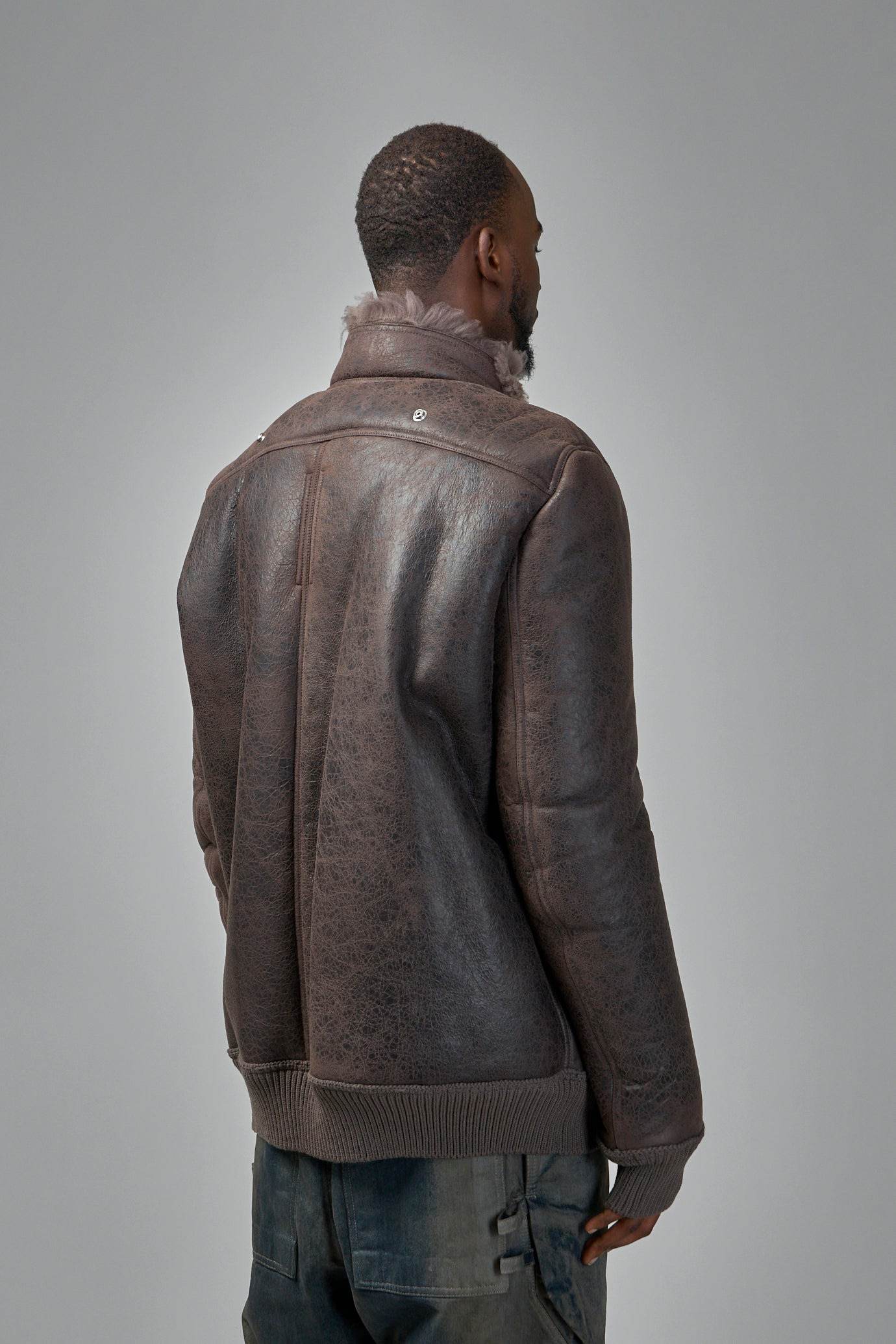 Hollywood Flight Shearling Real Fur Bomber Jacket - 4