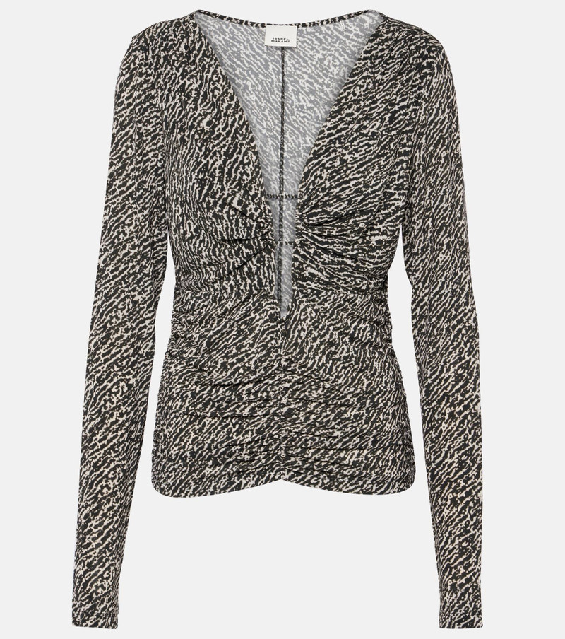 Laura printed ruched jersey top - 1