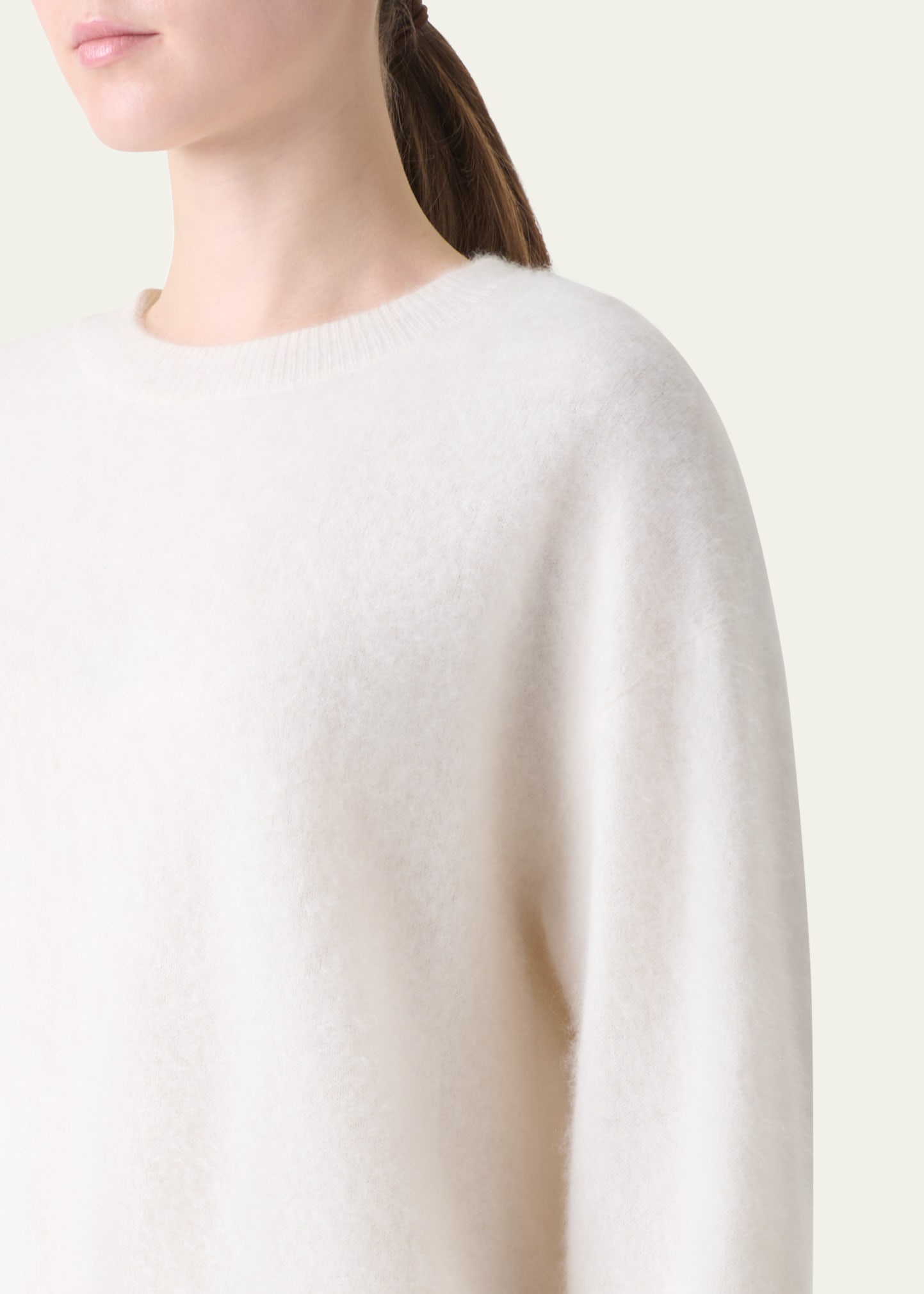 Brushed Cashmere Crewneck Sweater - 5