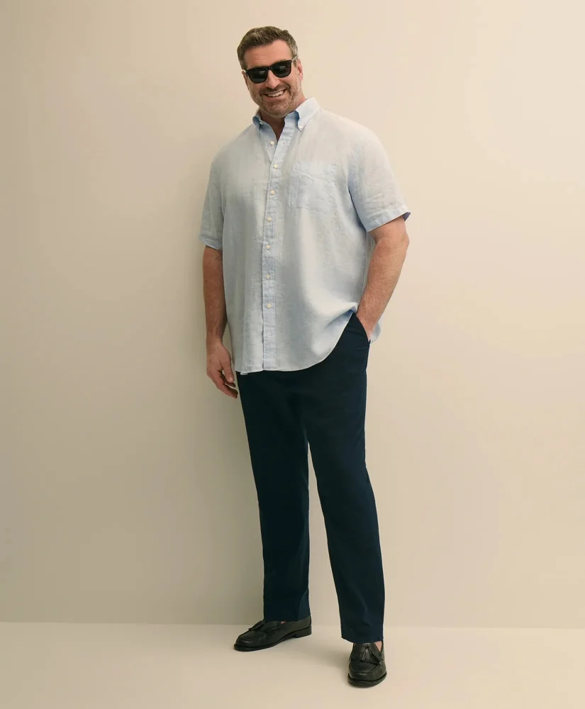 Big & Tall Cotton Seersucker Pants - 1