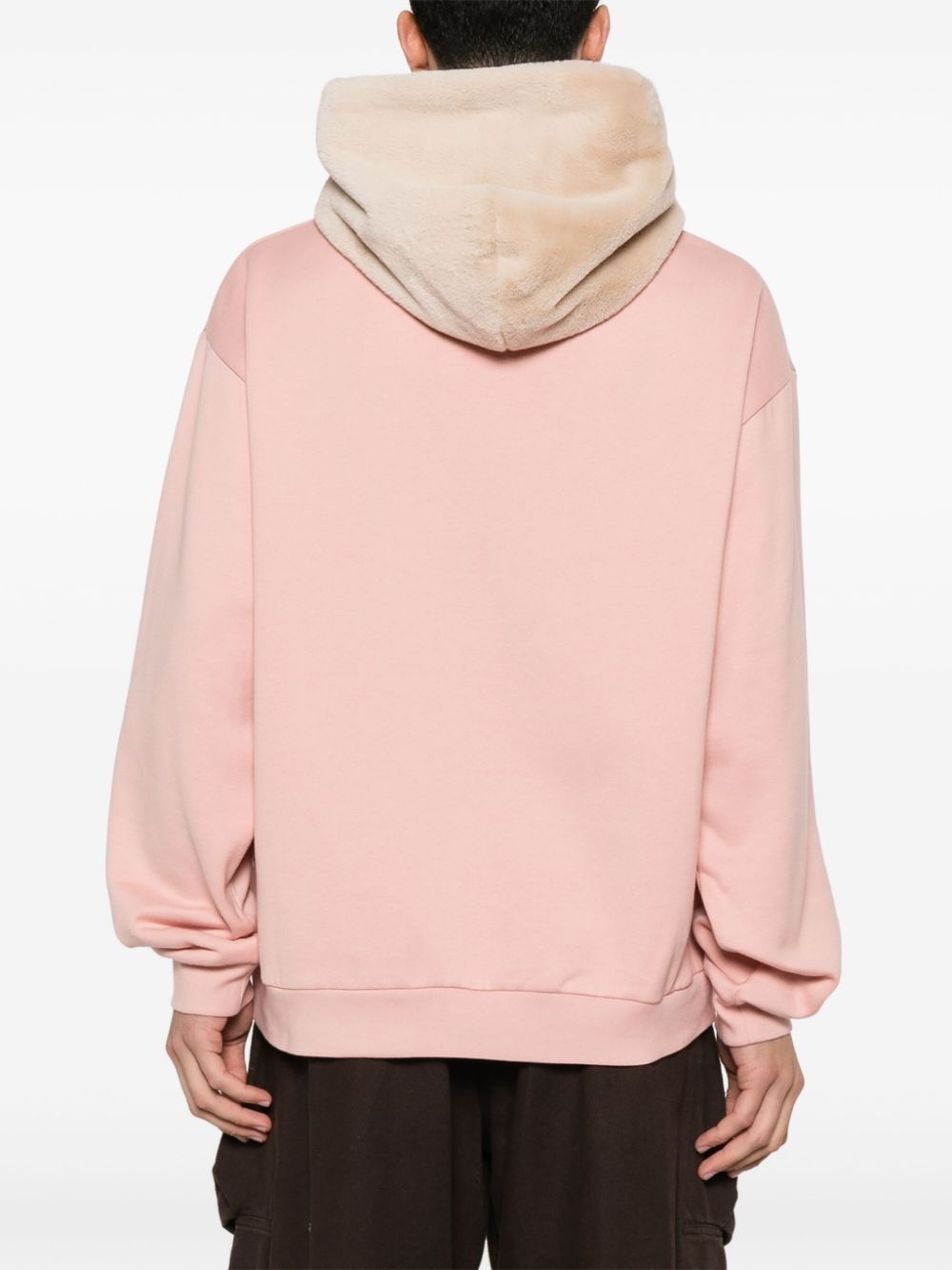 faux fur-detailed hoodie - 4