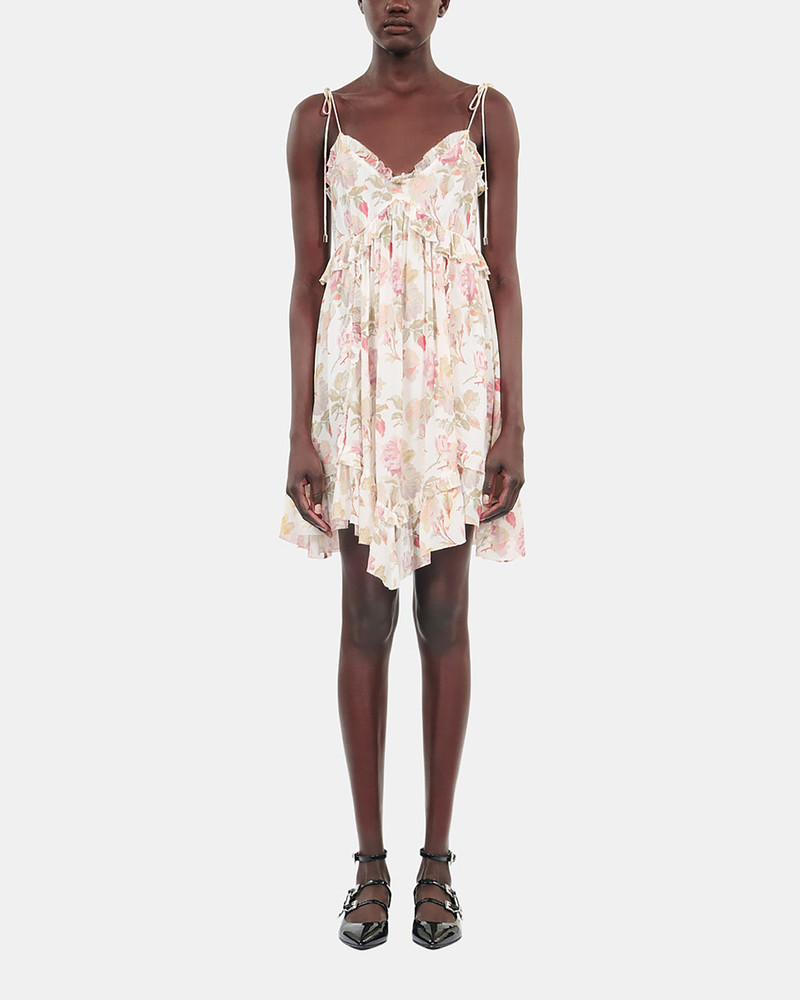 SHORT FLORAL PRINTED SILK DRESS 3