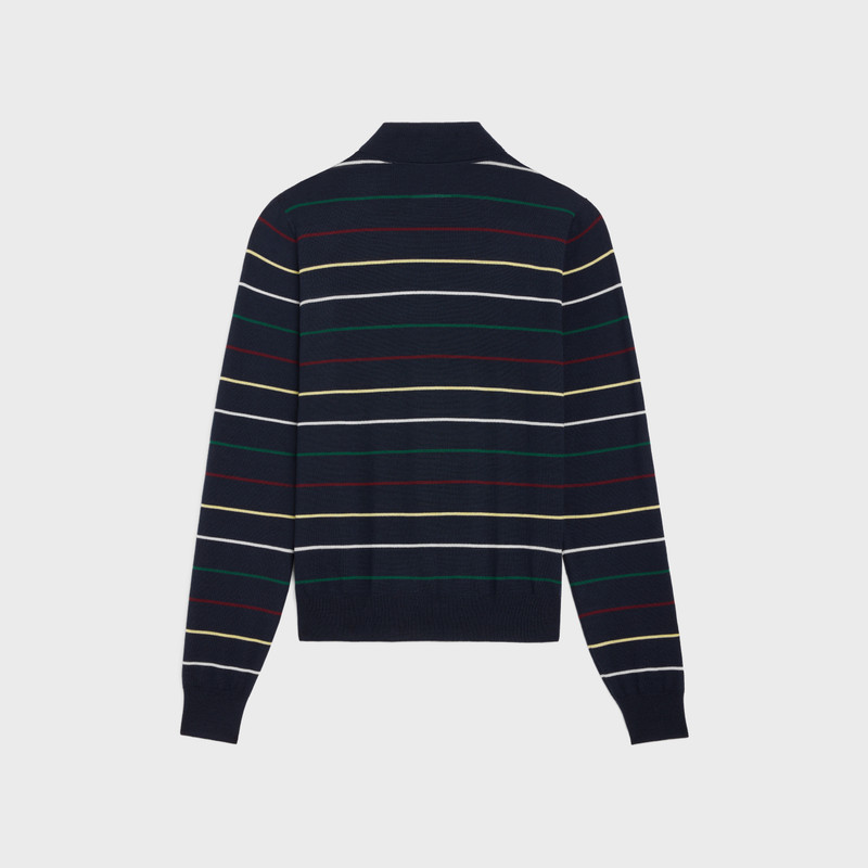 CELINE striped triomphe polo in fine wool outlook