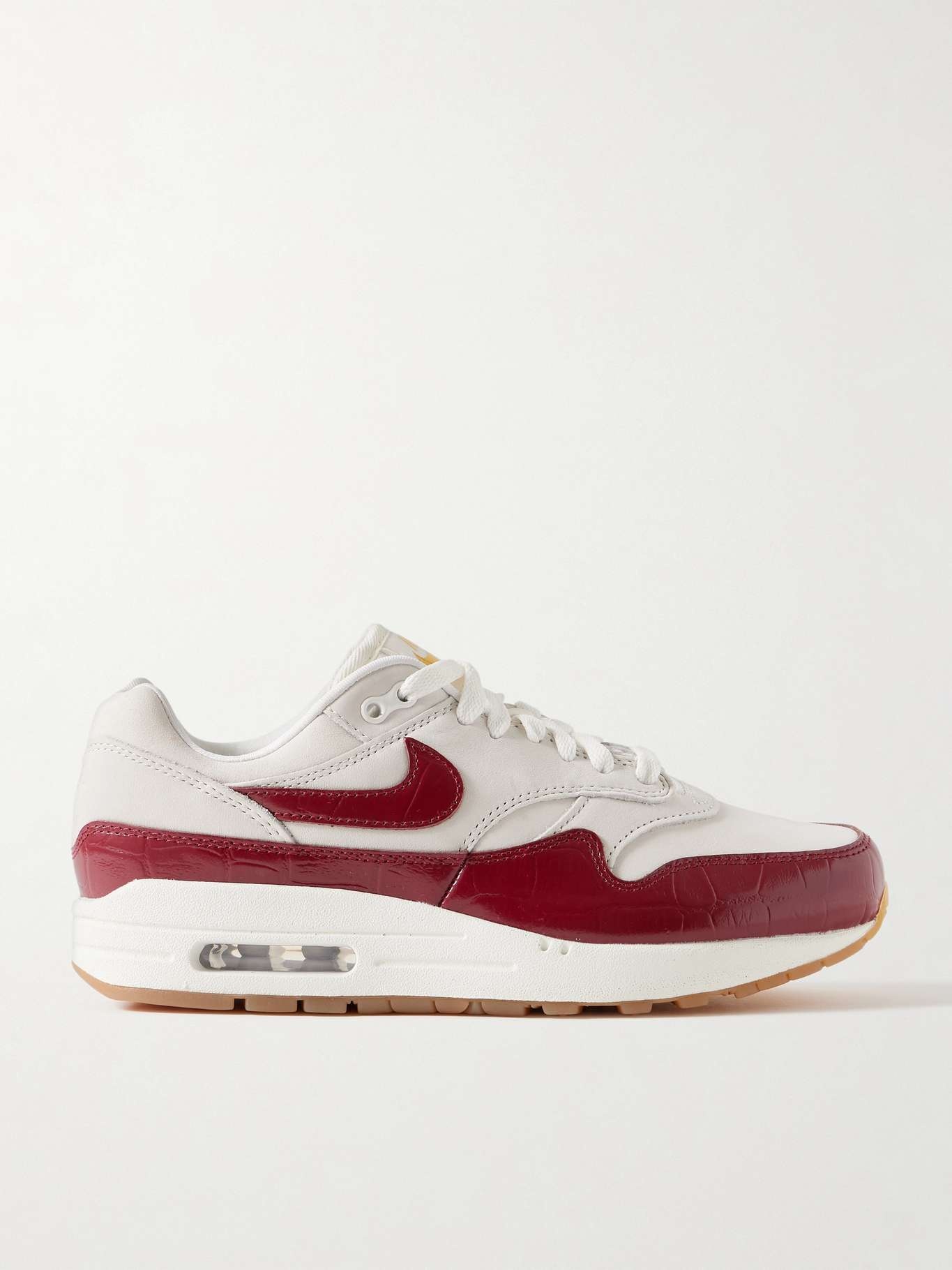 Air Max 1 ’87 LX NBHD croc-effect leather-trimmed suede sneakers - 1