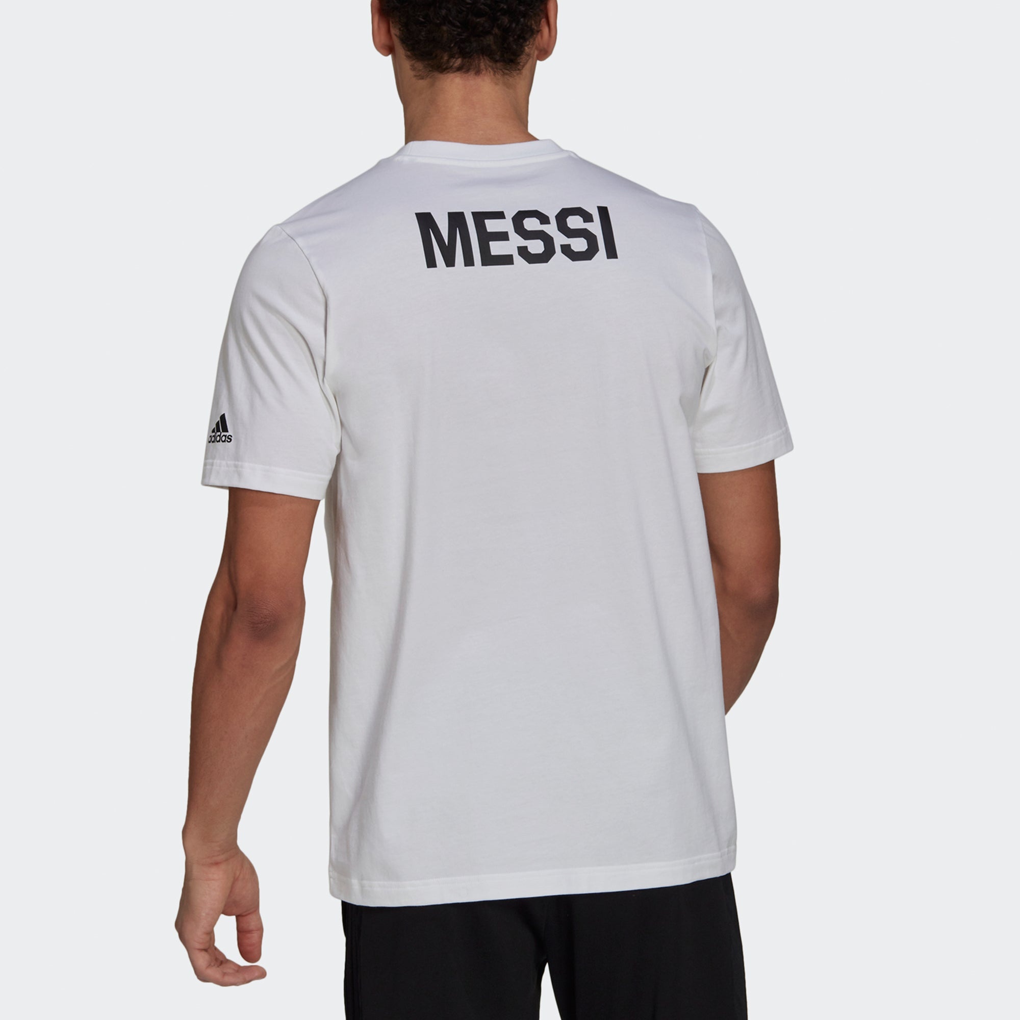 adidas Messi Icon Emb Soccer/Football Casual Sports Short Sleeve White HA5456 - 3