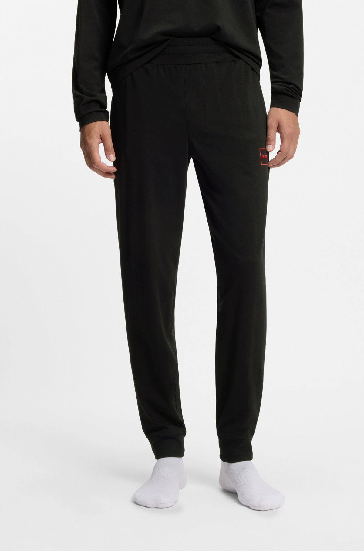 STRETCH-COTTON TRACKSUIT BOTTOMS WITH LOGO PRINT - 2