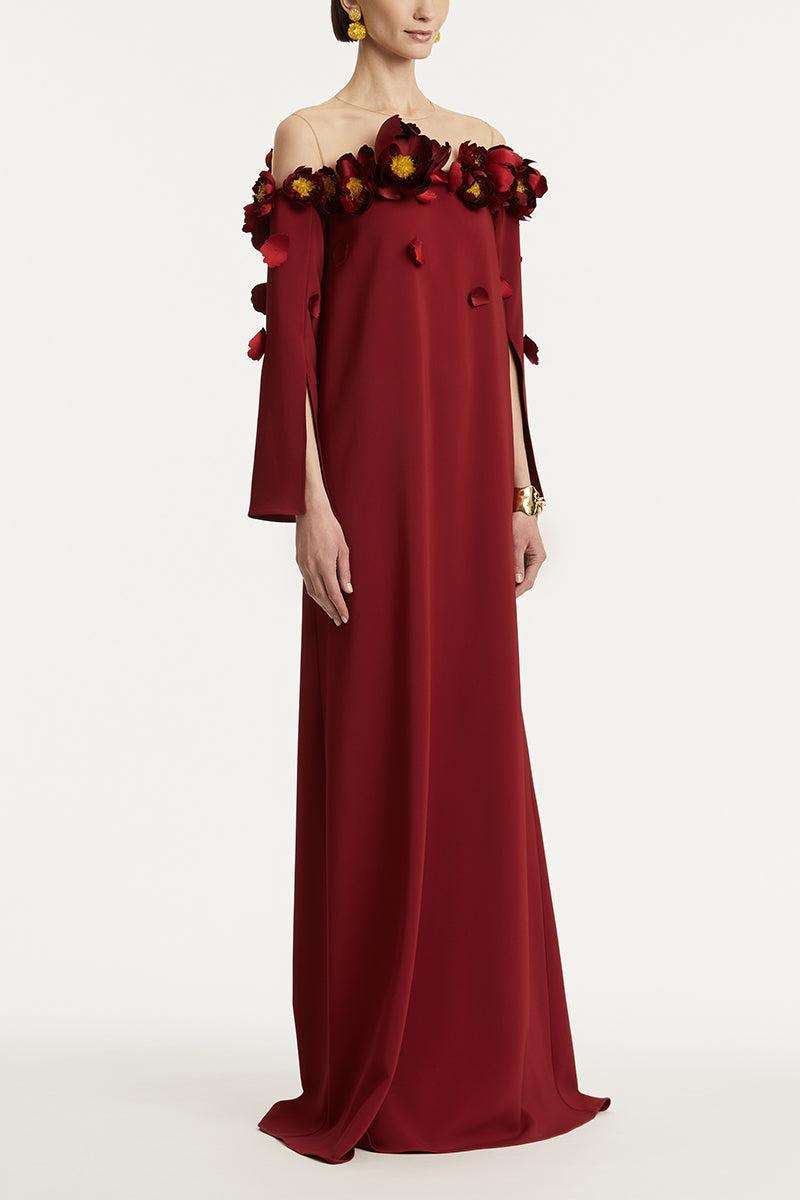Illusion Off Shoulder Embroidered Caftan - 3