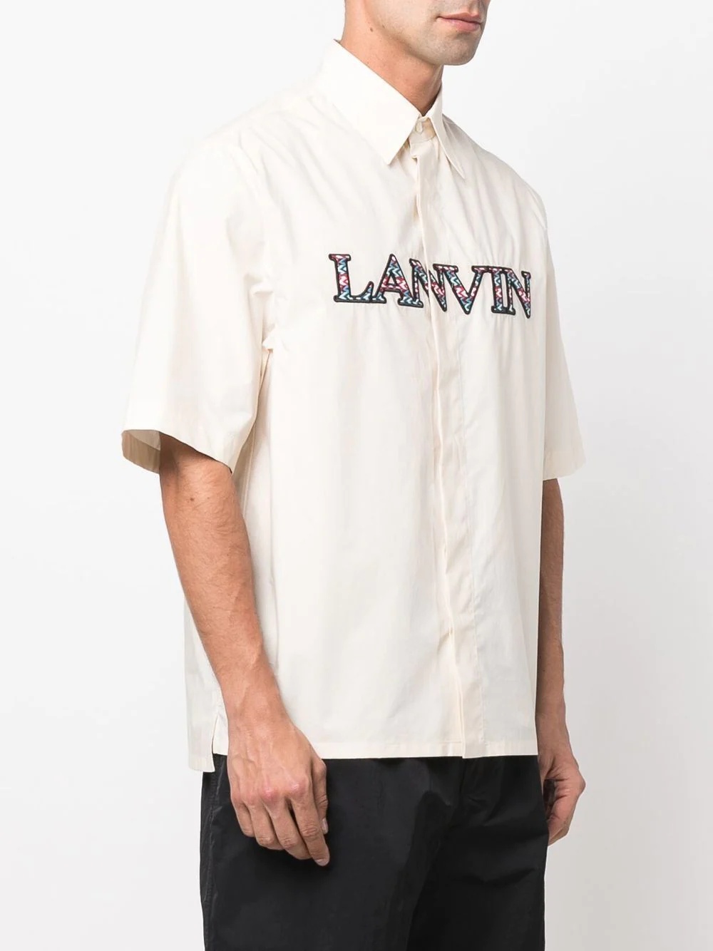 logo-embroidered shirt - 3