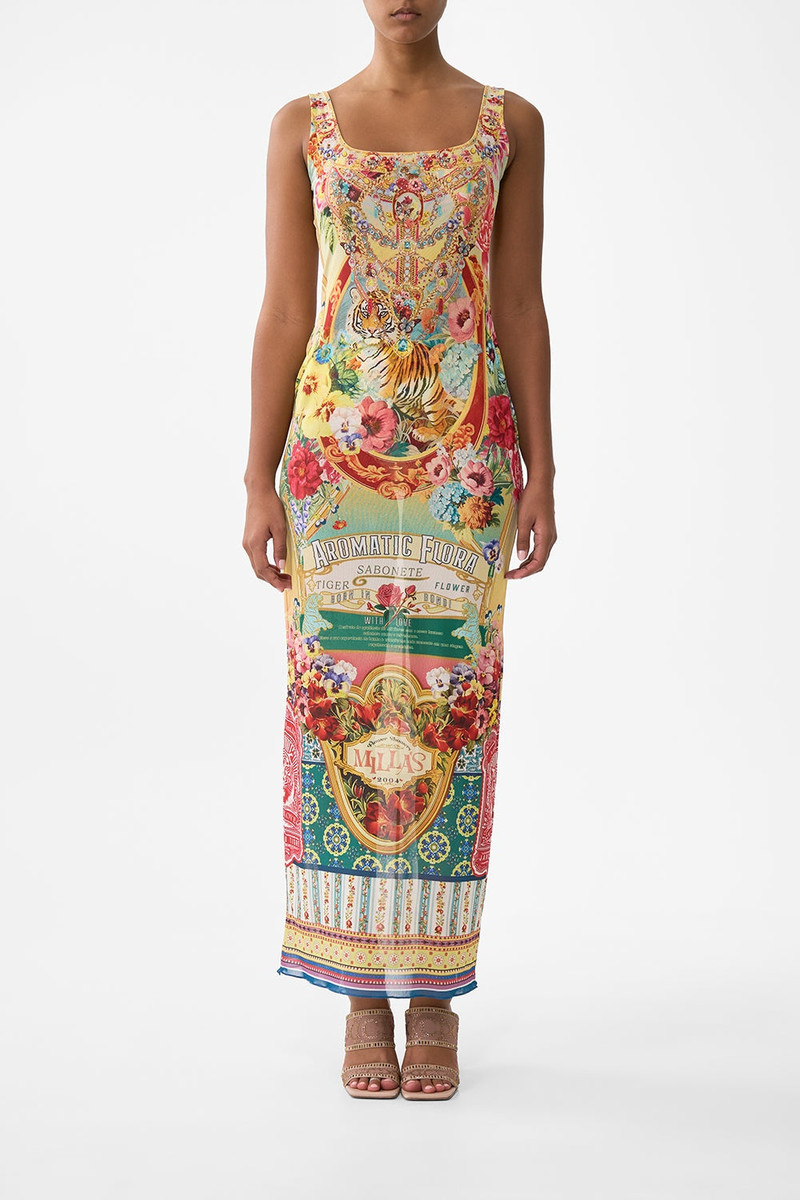 CAMILLA SQUARE NECK MAXI DRESS WITH LOW BACK outlook