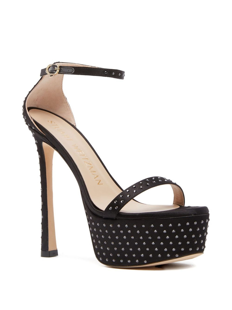 Stuart Weitzman 145mm Nudistcurve Hollywood crystal-embellished sandals outlook