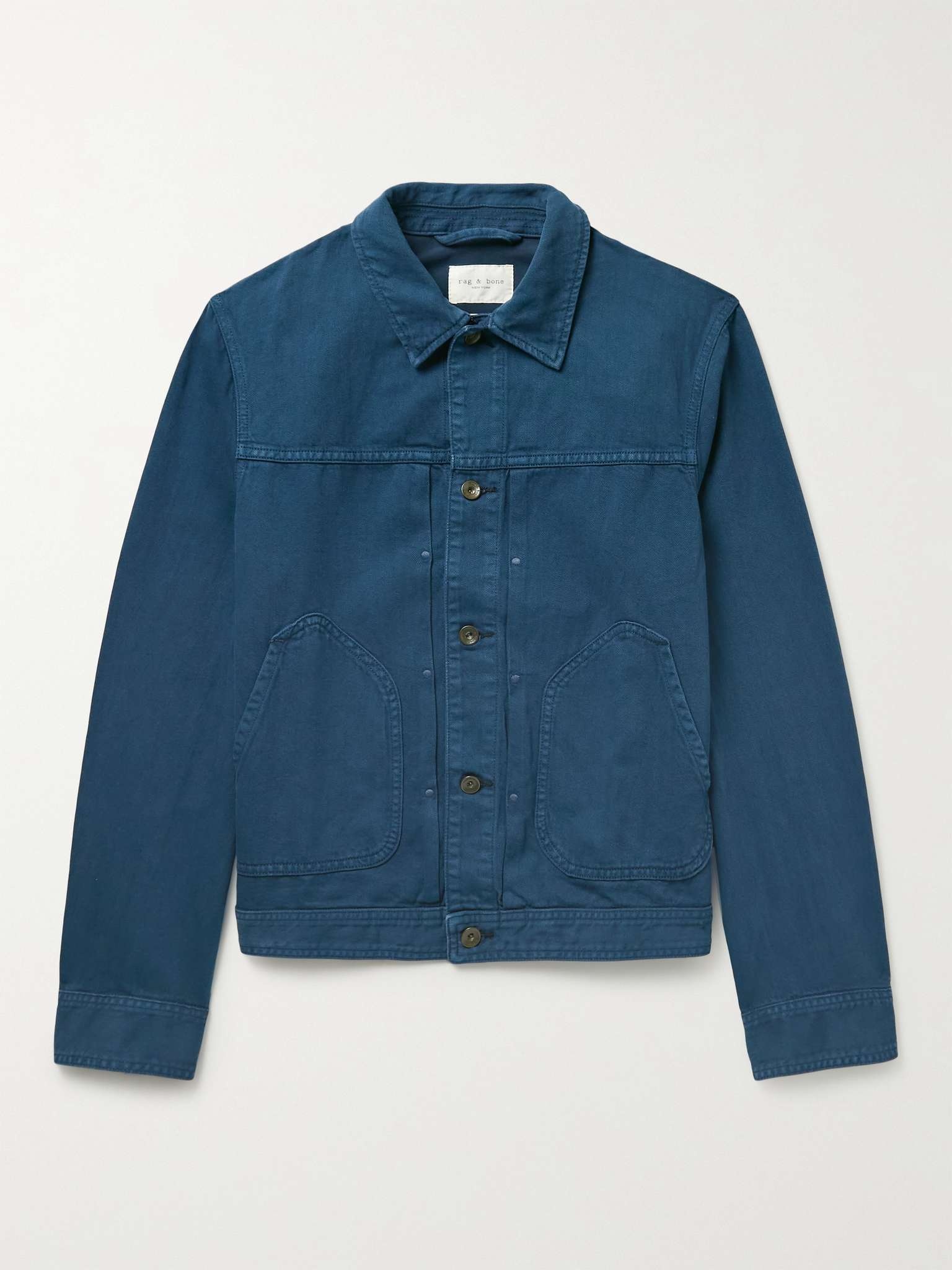 Indigo-Dyed Cotton and Hemp-Blend Denim Jacket - 1