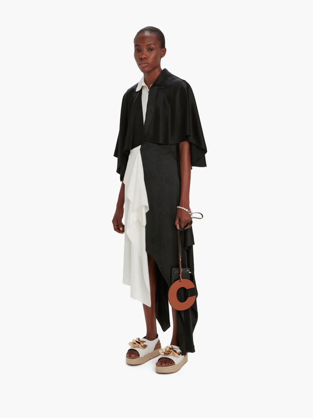 ASYMMETRIC CAPE DRESS - 3