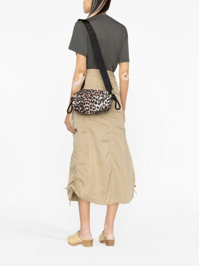 GANNI Quilted Duffle leopard-print shoulder bag outlook