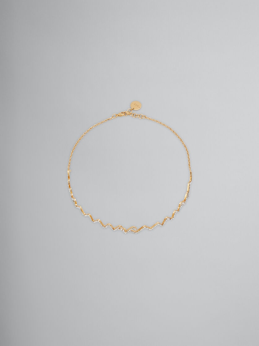 Marni RHINESTONE PAVÉ MARNI SYMBOL CHOKER NECKLACE | REVERSIBLE