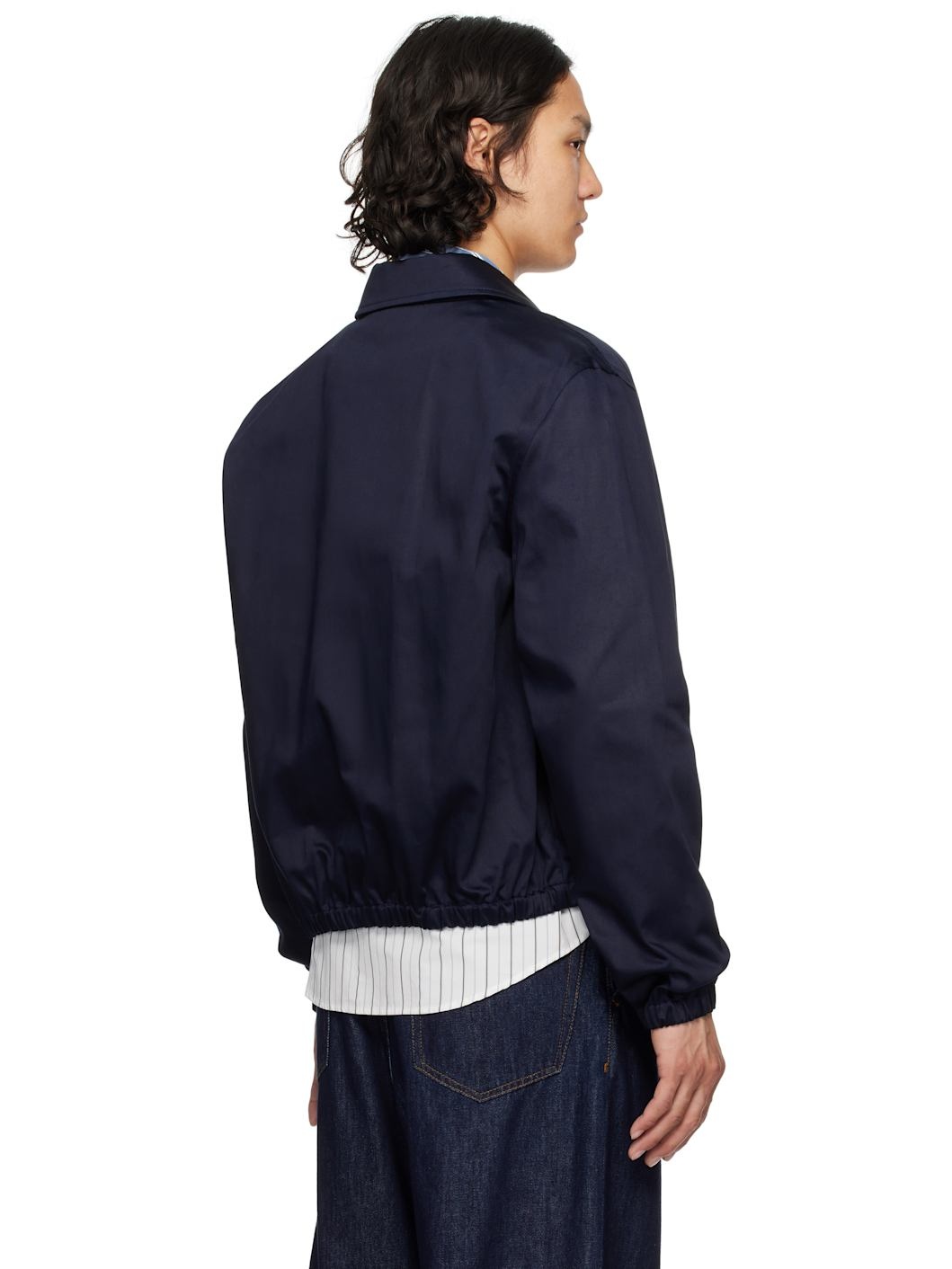 Navy Cotton Ami de Coeur Zipped Jacket - 3