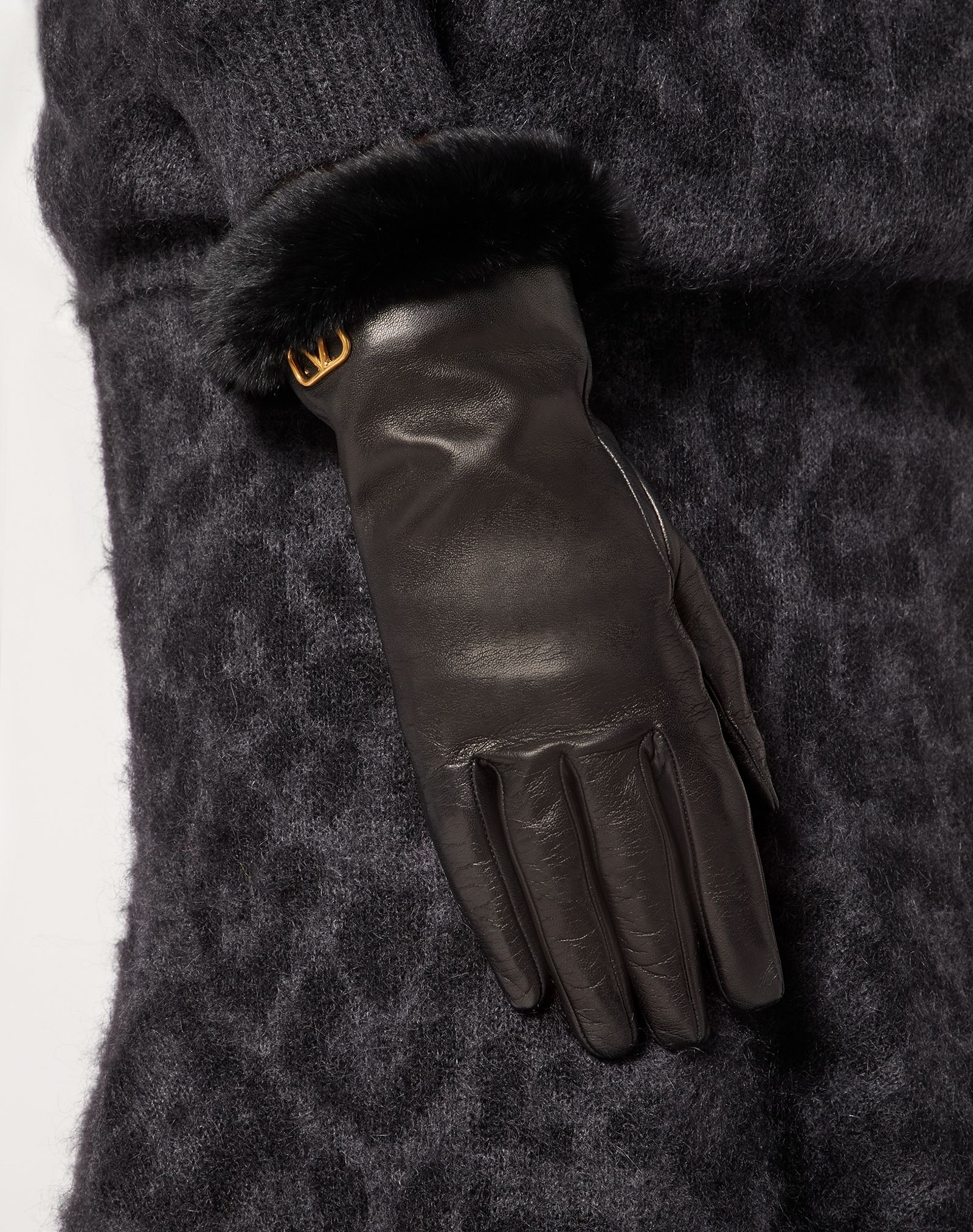 VLogo Signature Fur Gloves - 4