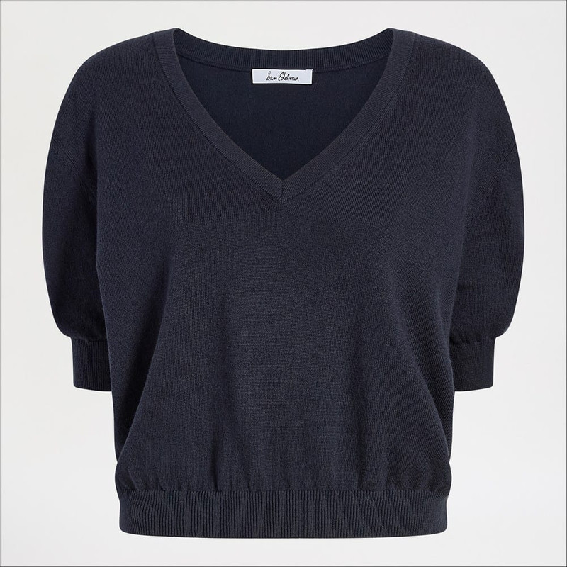 V-Neck Short Sleeve Sweater 1