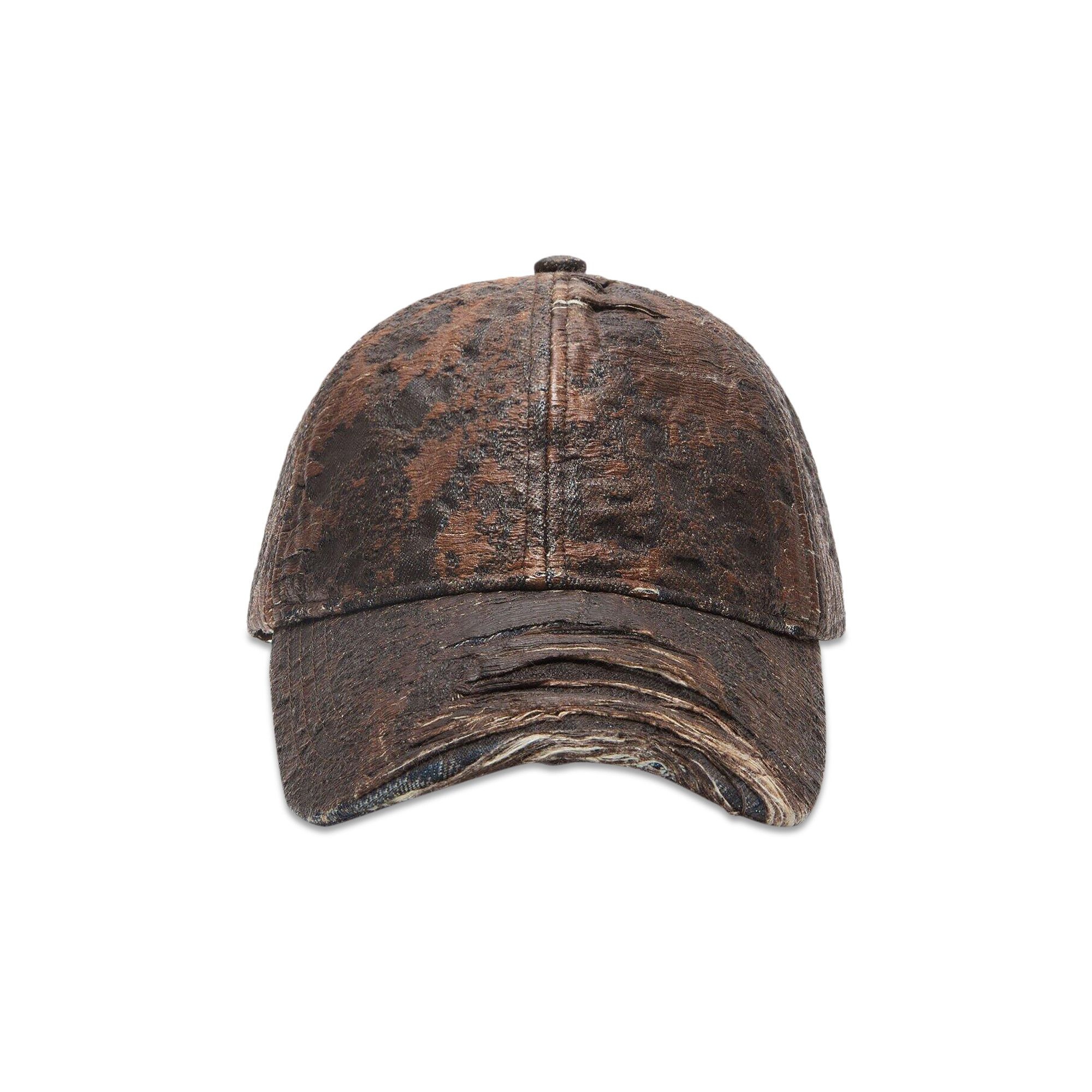 Acne Studios Distressed Monogram Denim Cap 'Brown' - 1